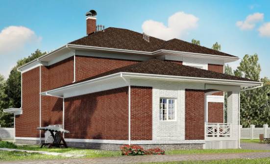 315-001-П Проект двухэтажного дома и гаражом, большой домик из кирпича Вольск | Проекты домов от House Expert