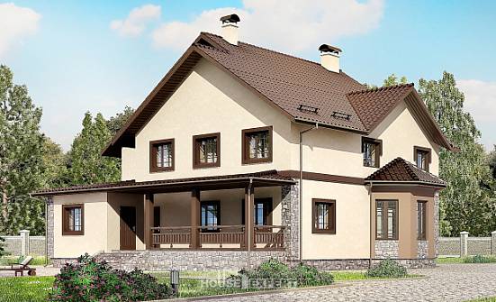 265-003-Л Проект двухэтажного дома, уютный загородный дом из теплоблока Ершов | Проекты домов от House Expert