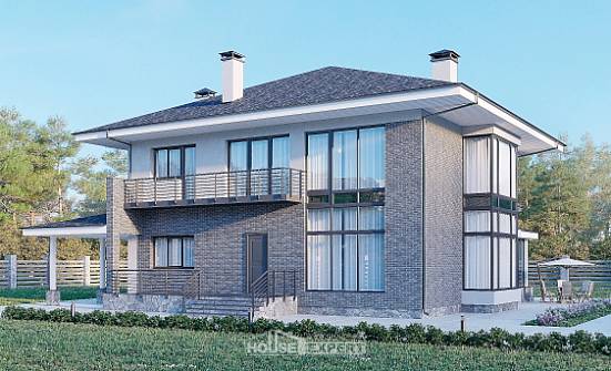 250-004-Л Проект двухэтажного дома, красивый дом из газосиликатных блоков Балаково | Проекты домов от House Expert