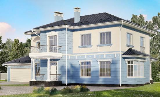 285-003-Л Проект двухэтажного дома, гараж, красивый домик из кирпича Вольск | Проекты домов от House Expert