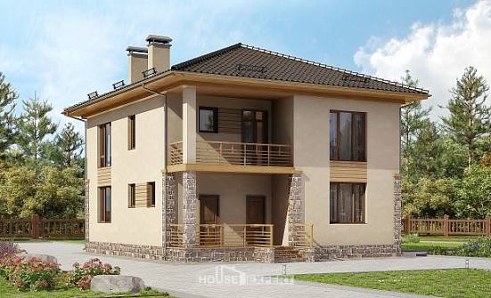 170-005-Л Проект двухэтажного дома, небольшой загородный дом из керамзитобетонных блоков Саратов | Проекты домов от House Expert
