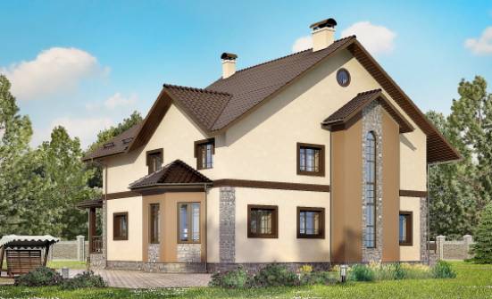 265-003-Л Проект двухэтажного дома, уютный загородный дом из теплоблока Ершов | Проекты домов от House Expert