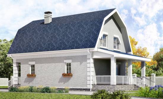 130-005-П Проект двухэтажного дома с мансардой, классический домик из газобетона Саратов | Проекты домов от House Expert