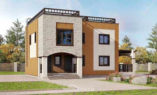 150-010-Л Проект двухэтажного дома, простой домик из кирпича Ершов | Проекты домов от House Expert