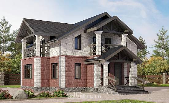 160-014-Л Проект двухэтажного дома, классический загородный дом из твинблока Энгельс | Проекты домов от House Expert