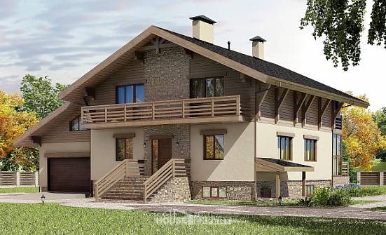 420-001-Л Проект трехэтажного дома с мансардой и гаражом, современный домик из кирпича Энгельс | Проекты домов от House Expert