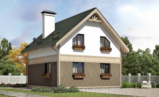 105-001-Л Проект двухэтажного дома с мансардой, красивый загородный дом из газосиликатных блоков Саратов | Проекты домов от House Expert