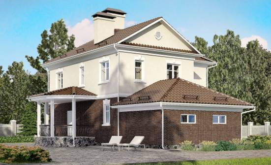 190-002-Л Проект двухэтажного дома и гаражом, просторный домик из газобетона Балаково | Проекты домов от House Expert