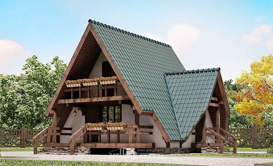 070-003-П Проект двухэтажного дома мансардой, недорогой домик из дерева Балаково | Проекты домов от House Expert