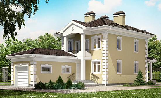 150-006-Л Проект двухэтажного дома, гараж, классический дом из арболита Саратов | Проекты домов от House Expert