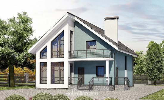 170-006-П Проект двухэтажного дома с мансардой, бюджетный дом из теплоблока Энгельс | Проекты домов от House Expert