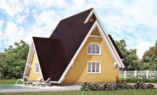 155-008-П Проект двухэтажного дома мансардный этаж, экономичный коттедж из дерева Ершов | Проекты домов от House Expert
