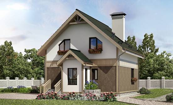 105-001-Л Проект двухэтажного дома с мансардой, красивый загородный дом из газосиликатных блоков Саратов | Проекты домов от House Expert