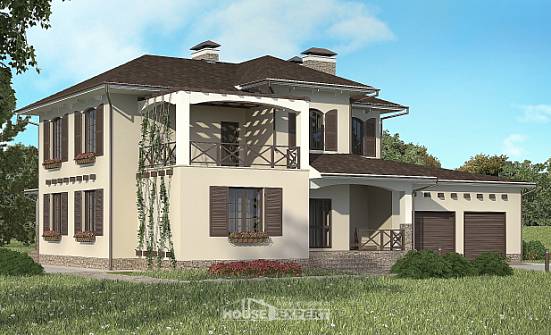 285-002-П Проект двухэтажного дома и гаражом, просторный загородный дом из кирпича Саратов | Проекты домов от House Expert