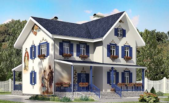 180-003-П Проект двухэтажного дома, красивый дом из кирпича Вольск | Проекты домов от House Expert
