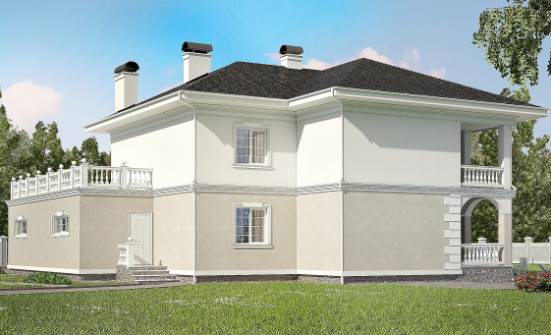340-002-П Проект двухэтажного дома, гараж, красивый домик из кирпича Вольск | Проекты домов от House Expert