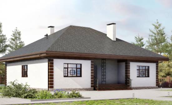 135-003-П Проект одноэтажного дома, небольшой коттедж из газосиликатных блоков Вольск | Проекты домов от House Expert