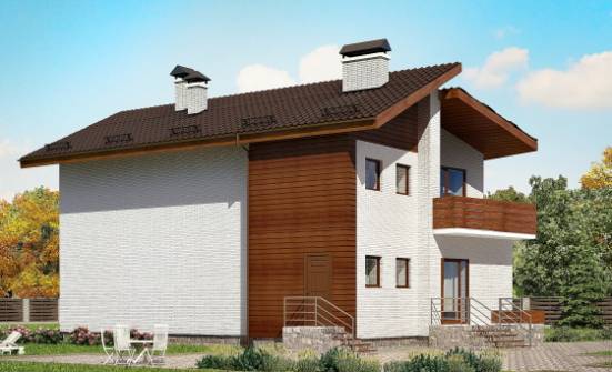 180-009-П Проект двухэтажного дома с мансардой, красивый загородный дом из кирпича Энгельс | Проекты домов от House Expert