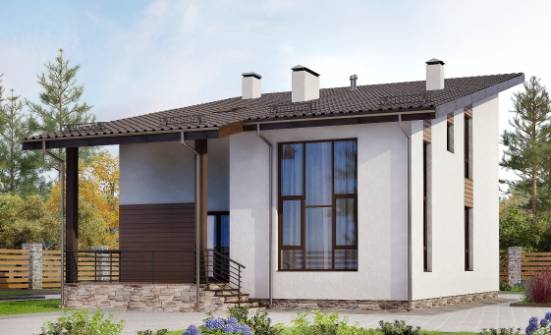 140-005-П Проект двухэтажного дома с мансардным этажом, бюджетный загородный дом из блока Энгельс | Проекты домов от House Expert