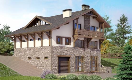 305-002-Л Проект трехэтажного дома с мансардой, просторный загородный дом из кирпича Энгельс | Проекты домов от House Expert