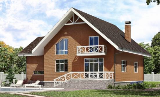 215-001-П Проект двухэтажного дома мансардой и гаражом, средний дом из блока Саратов | Проекты домов от House Expert