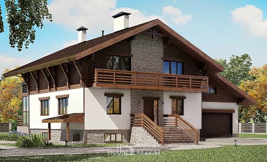 420-001-П Проект трехэтажного дома с мансардным этажом, гараж, уютный домик из кирпича Балаково | Проекты домов от House Expert