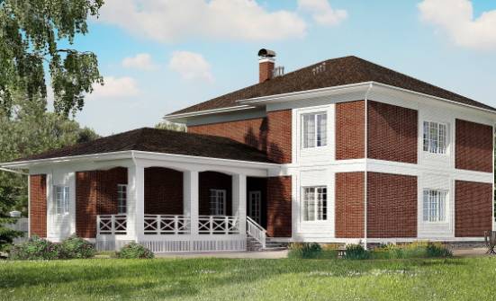 315-001-П Проект двухэтажного дома и гаражом, большой домик из кирпича Вольск | Проекты домов от House Expert