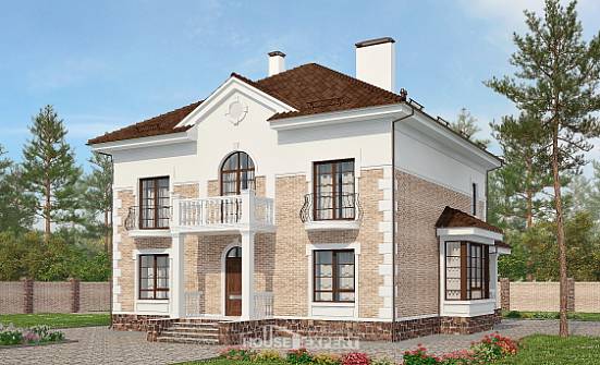 220-008-П Проект двухэтажного дома, красивый коттедж из кирпича Маркс | Проекты домов от House Expert