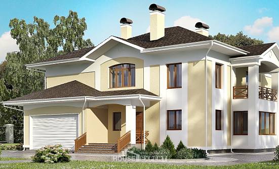 375-002-Л Проект двухэтажного дома и гаражом, большой дом из кирпича Ершов | Проекты домов от House Expert