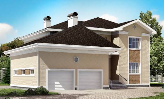 335-001-Л Проект двухэтажного дома, гараж, классический загородный дом из кирпича Вольск | Проекты домов от House Expert