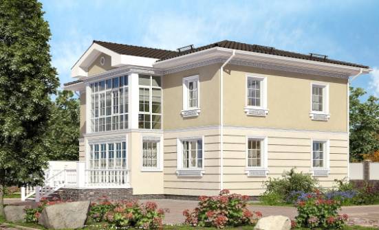 210-005-Л Проект двухэтажного дома, классический загородный дом из поризованных блоков Саратов | Проекты домов от House Expert