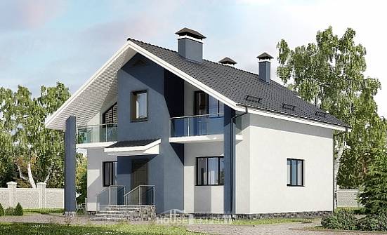 150-005-П Проект двухэтажного дома мансардный этаж, красивый загородный дом из пеноблока Ртищево | Проекты домов от House Expert