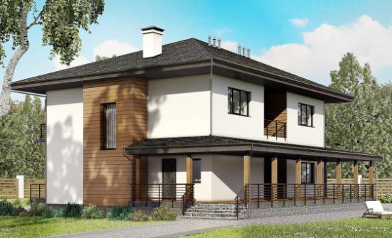 245-001-П Проект двухэтажного дома, современный дом из газобетона Вольск | Проекты домов от House Expert