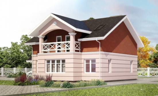 155-009-Л Проект двухэтажного дома с мансардой, бюджетный загородный дом из газобетона Энгельс | Проекты домов от House Expert
