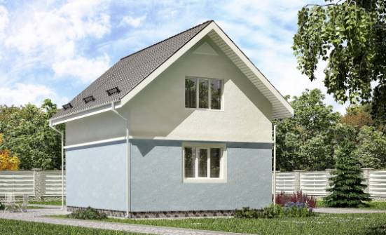 095-002-П Проект двухэтажного дома мансардный этаж, компактный коттедж из газобетона Ершов | Проекты домов от House Expert