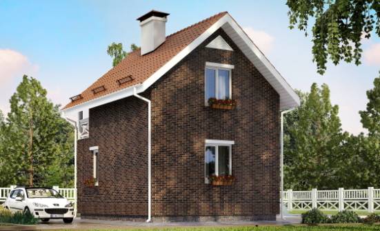 045-001-Л Проект двухэтажного дома мансардный этаж, простой коттедж из бризолита Энгельс | Проекты домов от House Expert