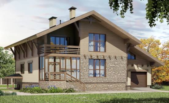 420-001-Л Проект трехэтажного дома с мансардой и гаражом, современный домик из кирпича Энгельс | Проекты домов от House Expert