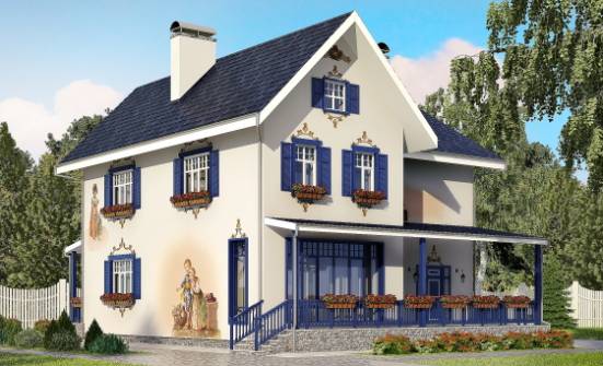 180-003-П Проект двухэтажного дома, красивый дом из кирпича Вольск | Проекты домов от House Expert