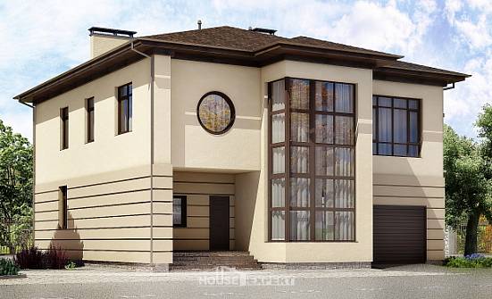 300-006-П Проект двухэтажного дома и гаражом, уютный коттедж из кирпича Ртищево | Проекты домов от House Expert