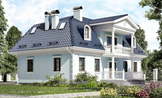 210-004-Л Проект двухэтажного дома с мансардным этажом, современный домик из арболита Саратов | Проекты домов от House Expert