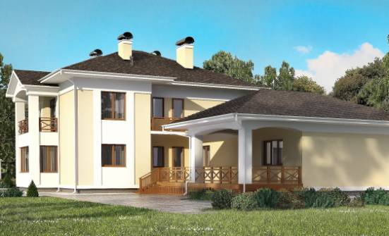 375-002-Л Проект двухэтажного дома и гаражом, большой дом из кирпича Ершов | Проекты домов от House Expert