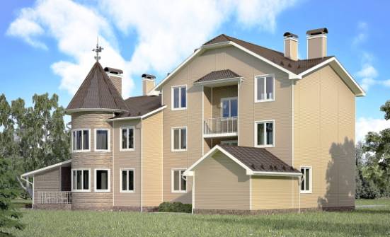 555-001-Л Проект трехэтажного дома с мансардой, гараж, красивый домик из твинблока Балашов | Проекты домов от House Expert