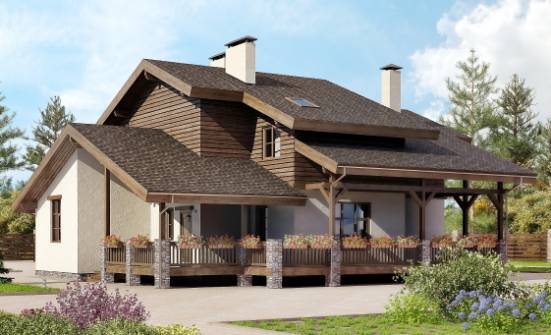 210-006-Л Проект двухэтажного дома с мансардой, уютный дом из кирпича Саратов | Проекты домов от House Expert