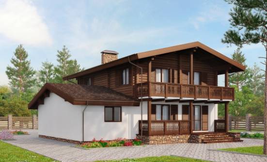 200-011-П Проект двухэтажного дома с мансардой, современный дом из твинблока Ершов | Проекты домов от House Expert