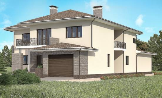 500-001-П Проект трехэтажного дома и гаражом, современный загородный дом из кирпича Ершов | Проекты домов от House Expert