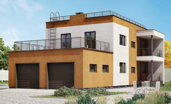 180-012-П Проект двухэтажного дома и гаражом, современный загородный дом из кирпича Саратов | Проекты домов от House Expert