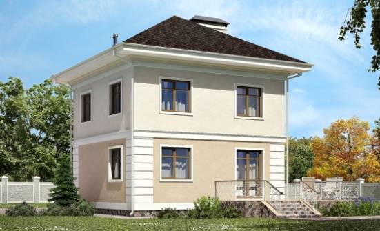 090-003-Л Проект двухэтажного дома, современный коттедж из газосиликатных блоков Саратов | Проекты домов от House Expert