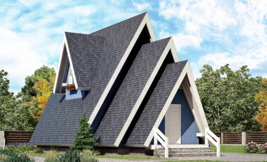 100-002-П Проект двухэтажного дома мансардой, уютный коттедж из дерева Ртищево | Проекты домов от House Expert