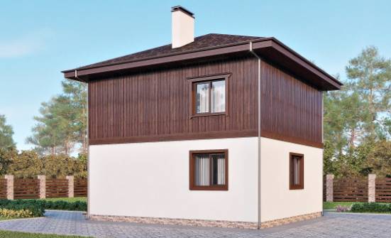 100-006-Л Проект двухэтажного дома, бюджетный загородный дом из теплоблока Саратов | Проекты домов от House Expert
