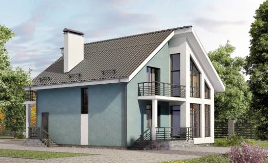 170-006-П Проект двухэтажного дома с мансардой, бюджетный дом из теплоблока Энгельс | Проекты домов от House Expert